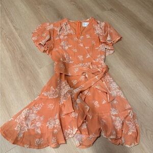 Hello Molly Peach Floral Mini Dress